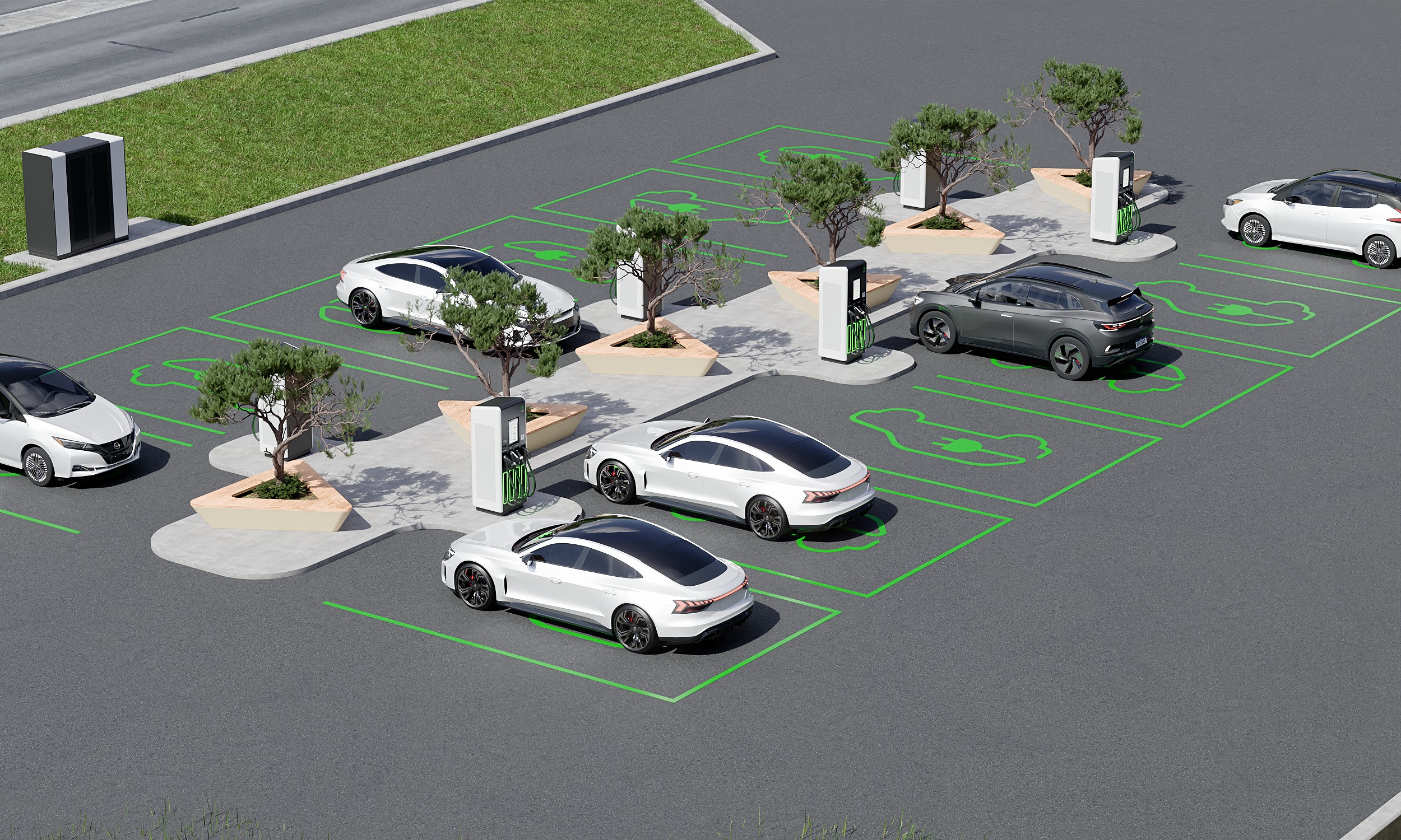 Stacje ładowania UGV Chargers dla centrów handlowych